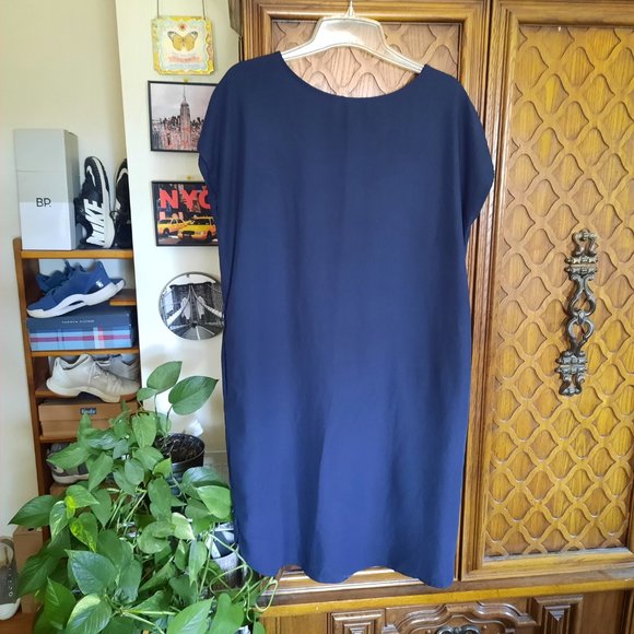 3/$15 GAP Cap Sleeve Shift Tunic Dress - Navy Blue, Size M - Picture 9 of 16